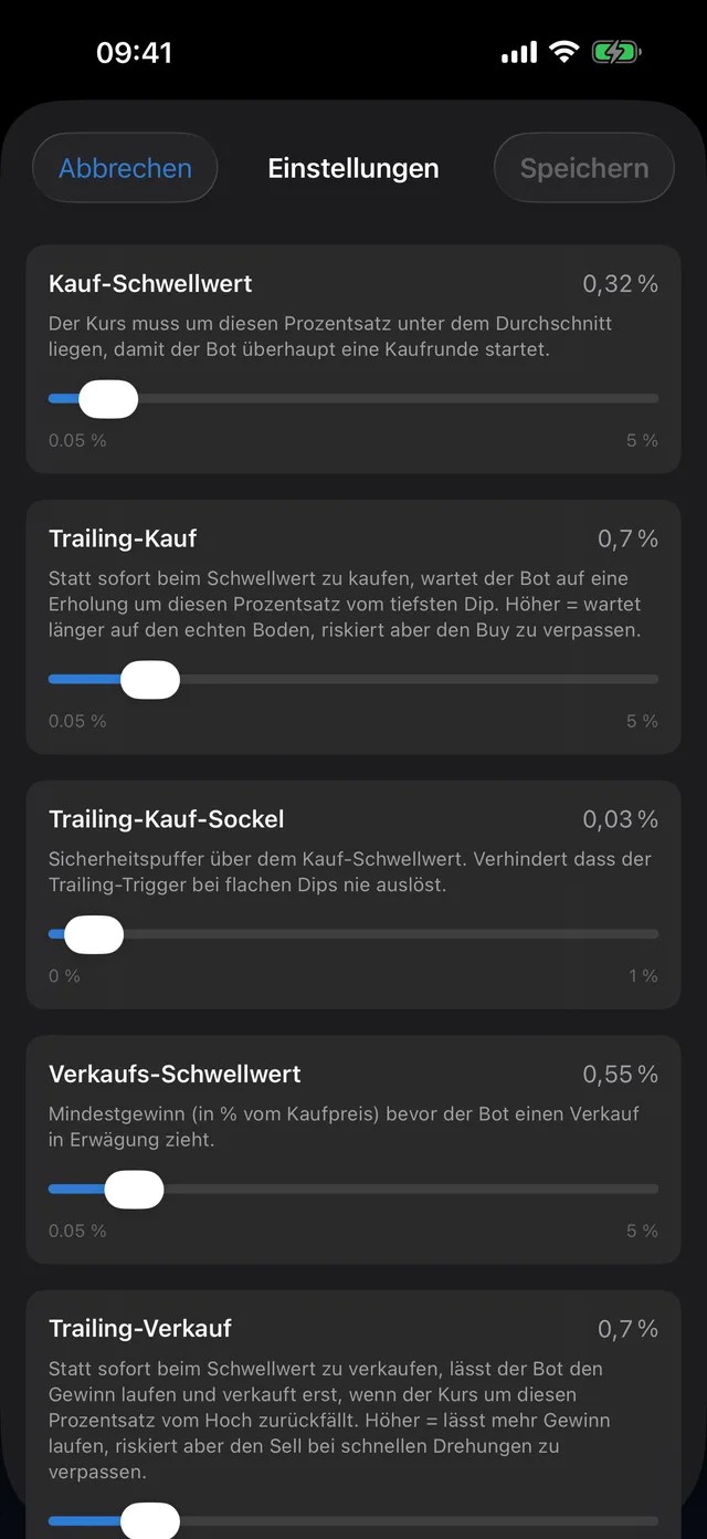 Strategie-Einstellungen pro Bot